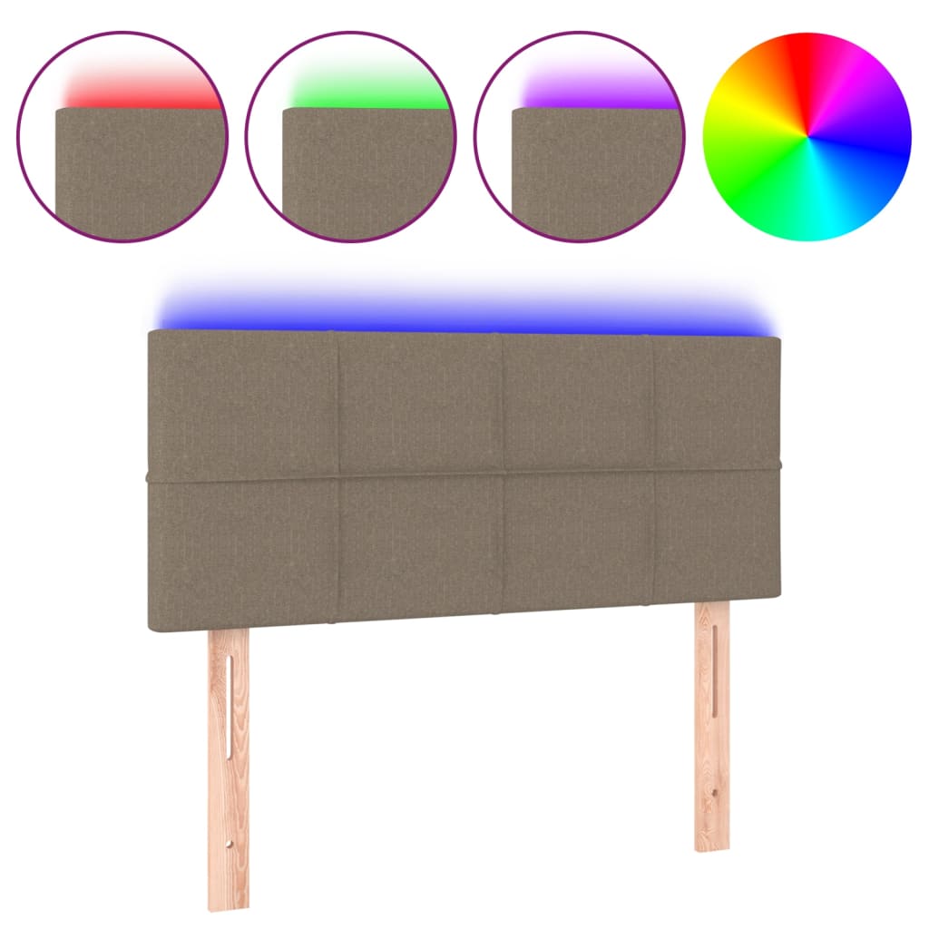LED uzglavlje smeđesivo 100x5x78/88 cm od tkanine