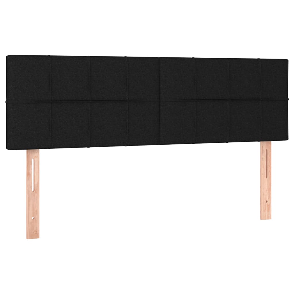 LED uzglavlje crno 144x5x78/88 cm od tkanine