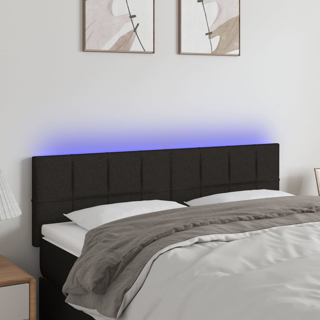 LED uzglavlje smeđesivo od tkanine