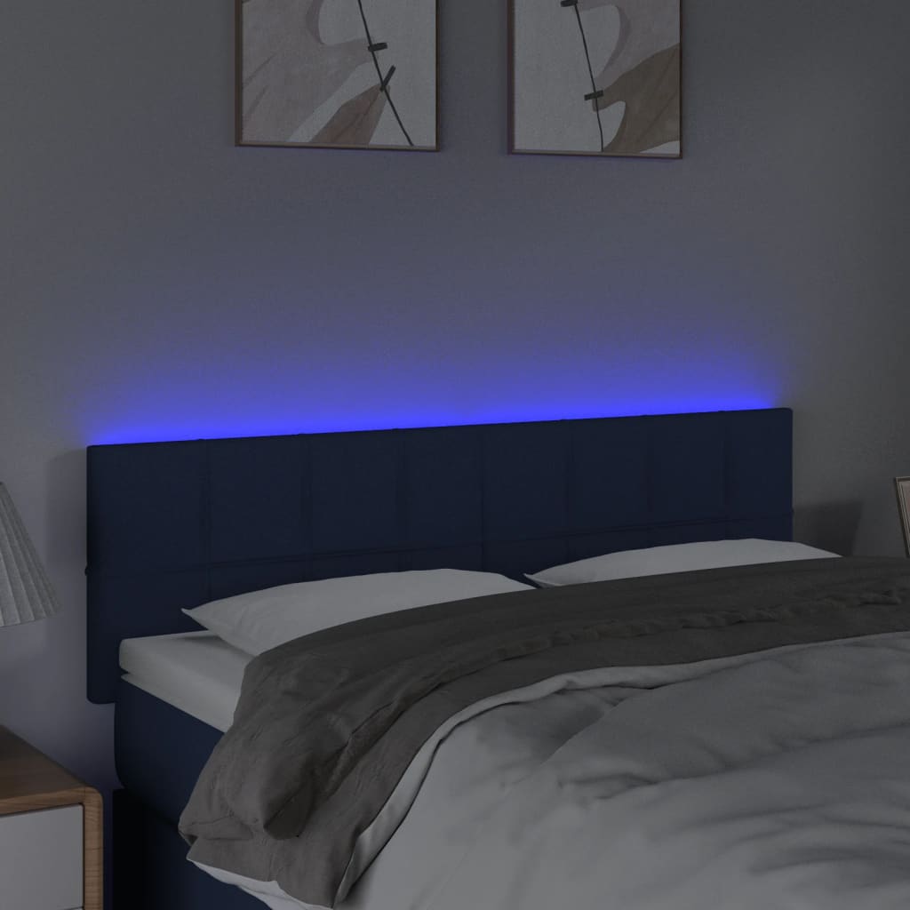 LED uzglavlje plavo 144x5x78/88 cm od tkanine