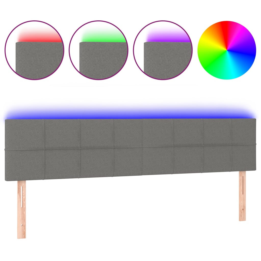 LED uzglavlje tamnosivo 160x5x78/88 cm od tkanine