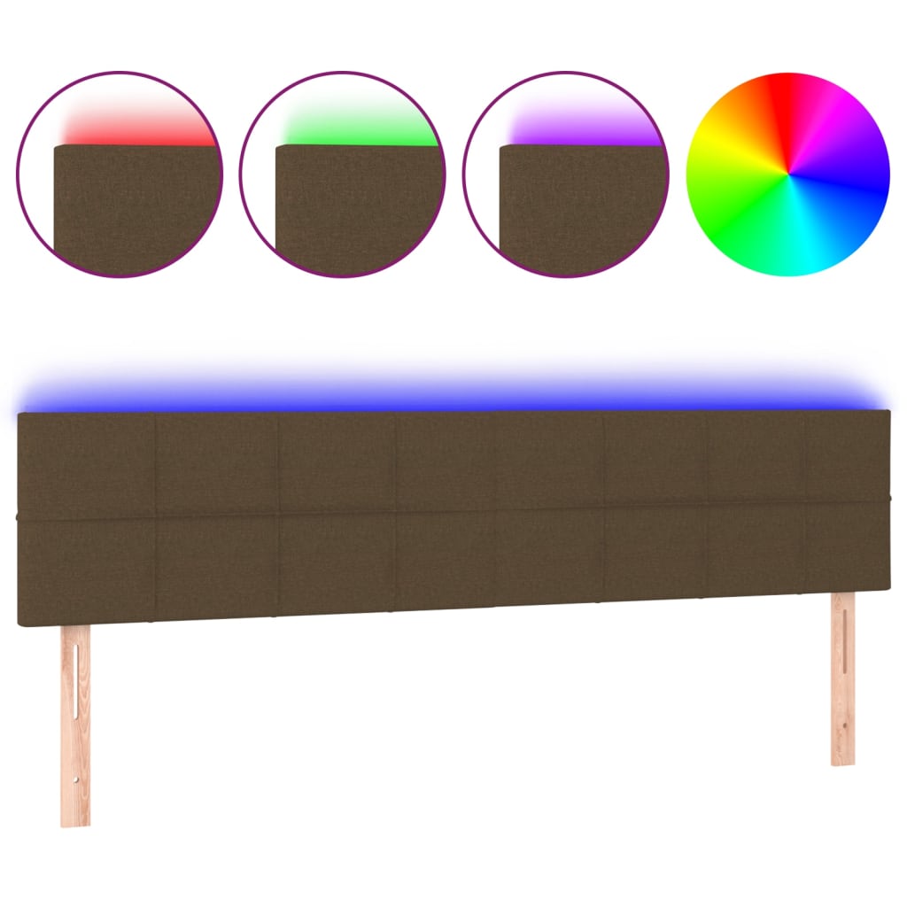 LED uzglavlje tamnosmeđe 180x5x78/88 cm od tkanine