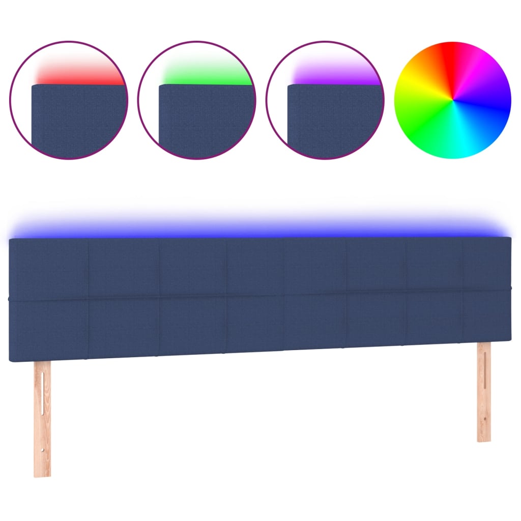 LED uzglavlje plavo 180x5x78/88 cm od tkanine