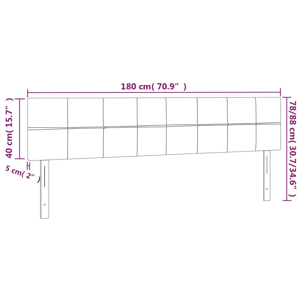 LED uzglavlje plavo 180x5x78/88 cm od tkanine