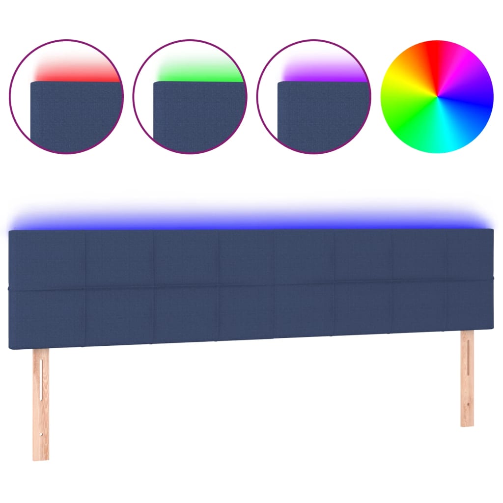 LED uzglavlje plavo 200x5x78/88 cm od tkanine
