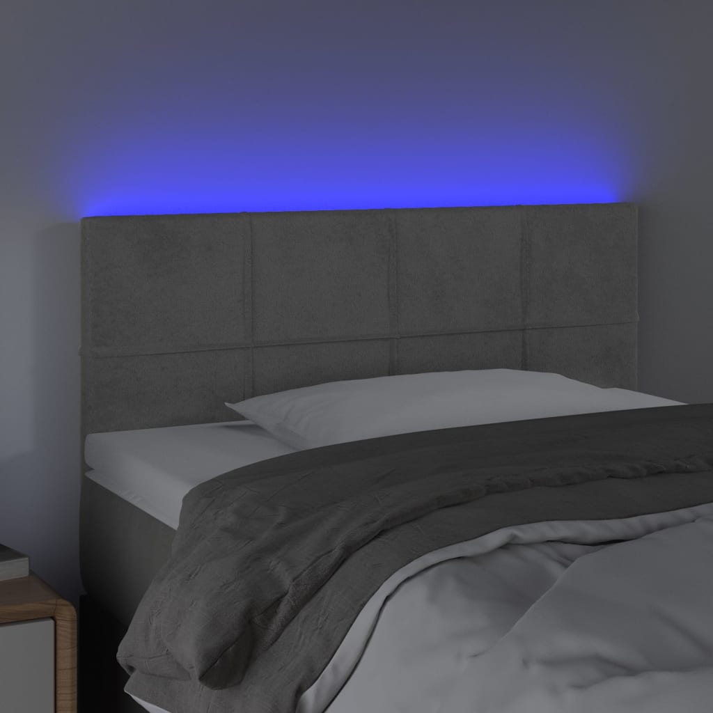 LED uzglavlje svjetlosivo 80 x 5 x 78/88 cm baršunasto