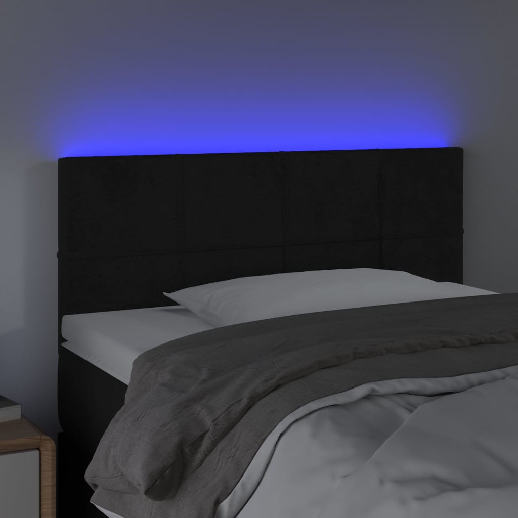 LED uzglavlje crno 80 x 5 x 78/88 cm baršunasto