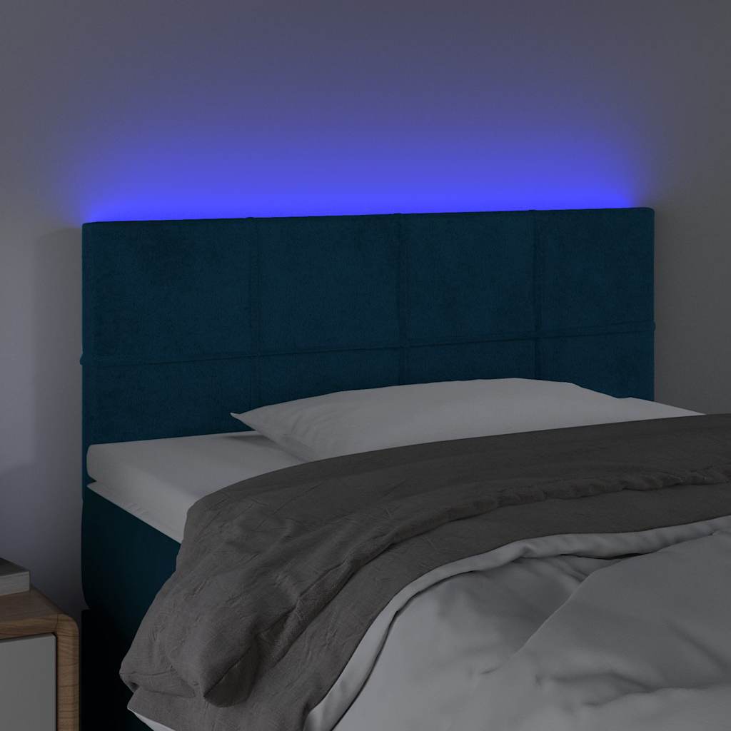 LED uzglavlje tamnoplavo 80 x 5 x 78/88 cm baršunasto