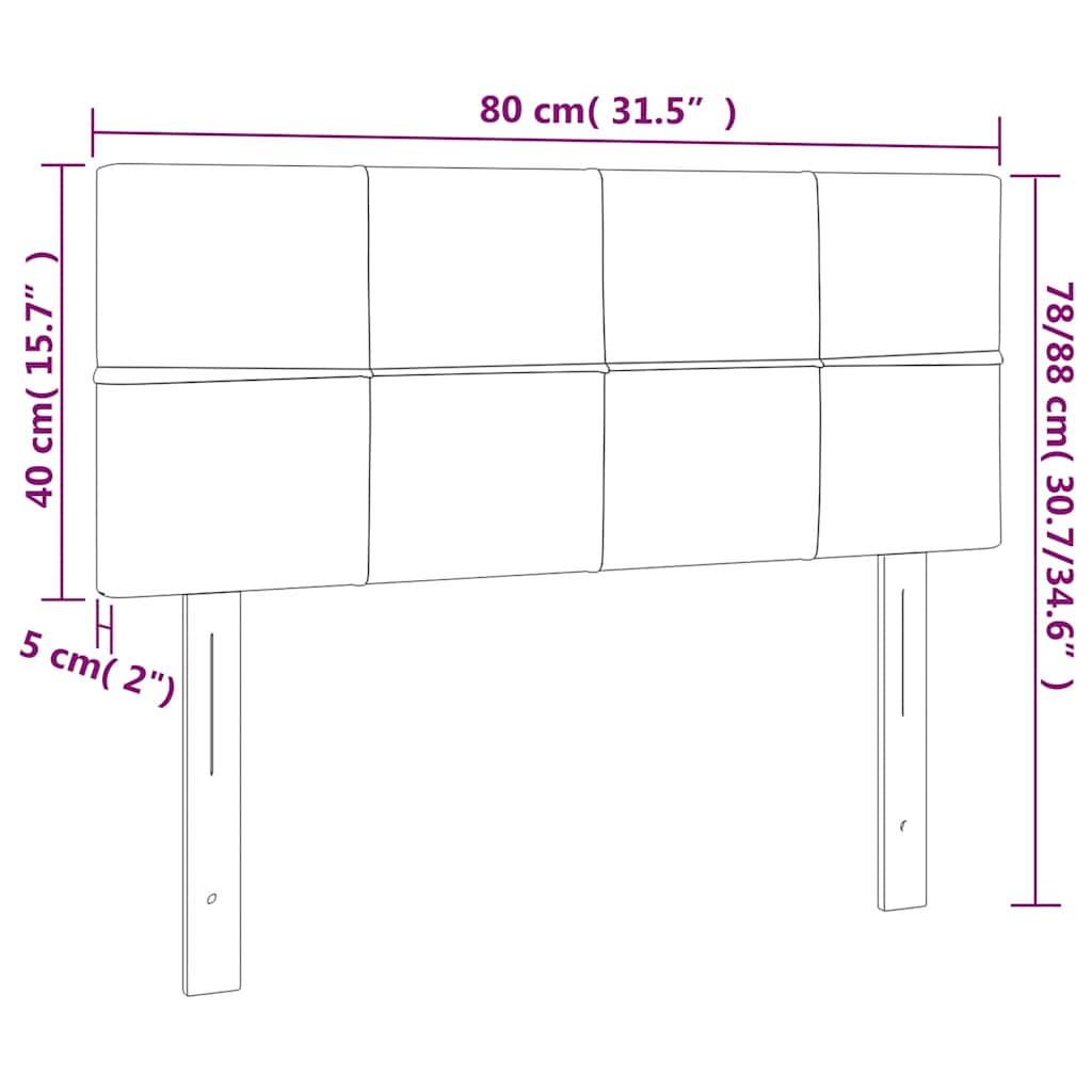 LED uzglavlje tamnoplavo 80 x 5 x 78/88 cm baršunasto
