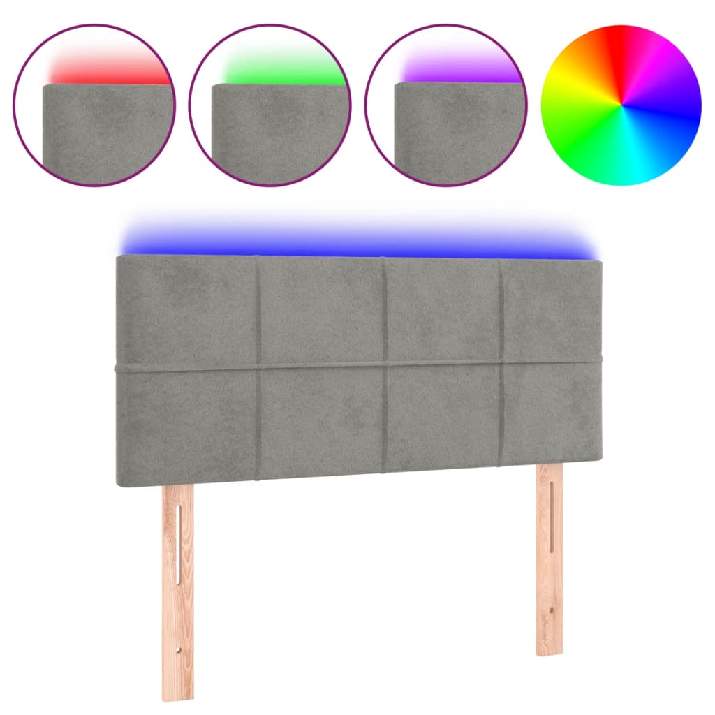 LED uzglavlje svjetlosivo 90x5x78/88 cm baršunasto