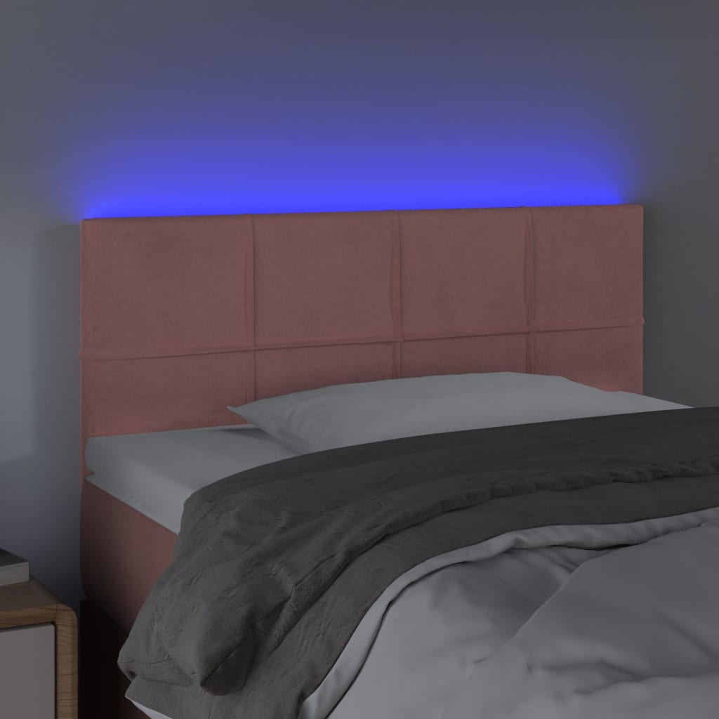 LED uzglavlje ružičasto 90x5x78/88 cm baršunasto