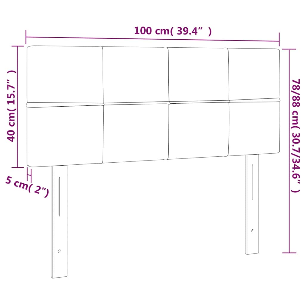 LED uzglavlje tamnozeleno 100x5x78/88 cm baršunasto