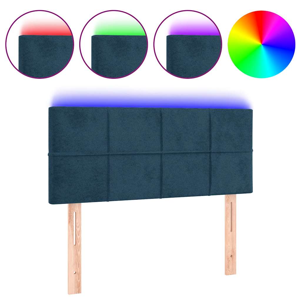 LED uzglavlje tamnoplavo 100x5x78/88 cm baršunasto