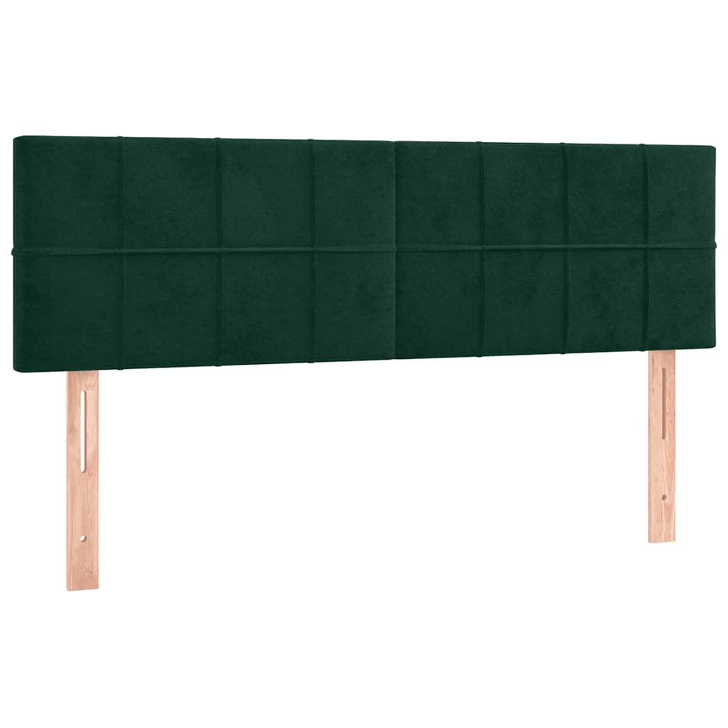 LED uzglavlje tamnozeleno 144x5x78/88 cm baršunasto