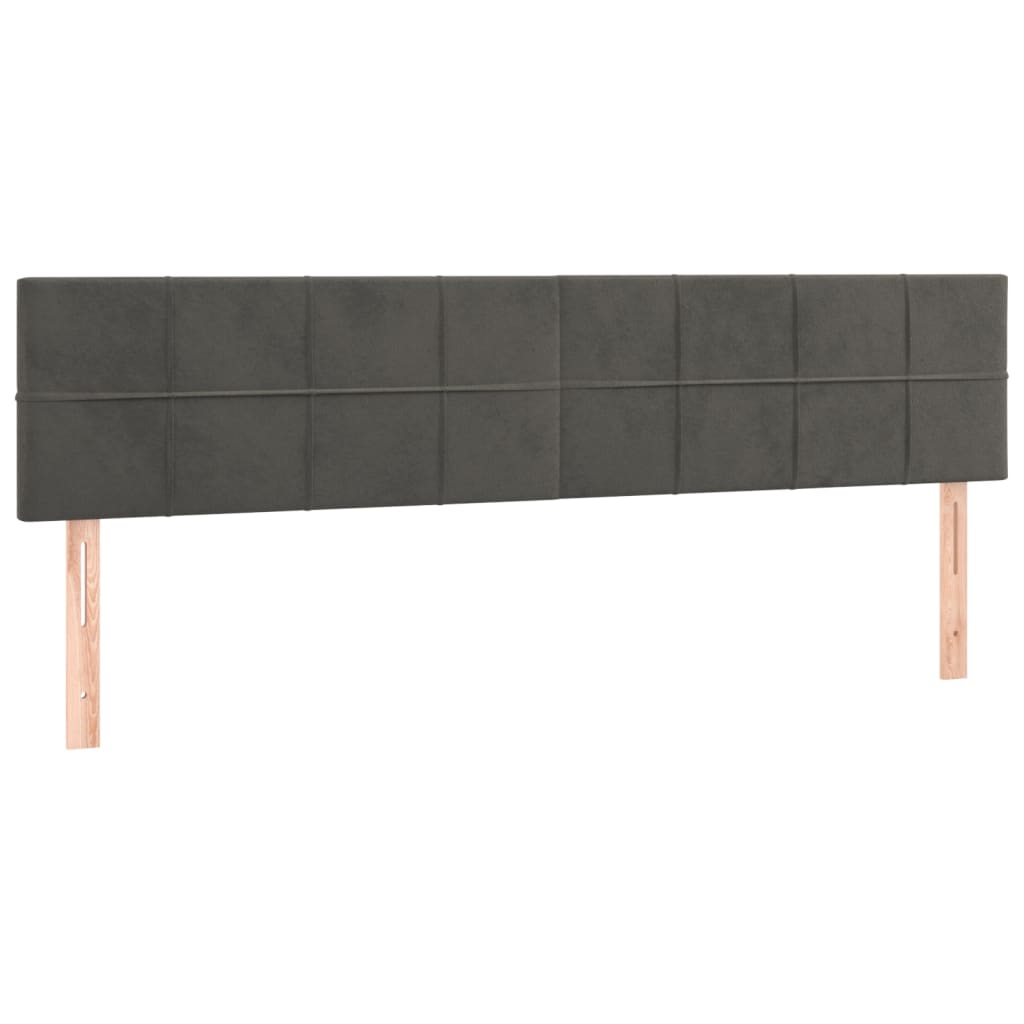 LED uzglavlje tamnosivo 160x5x78/88 cm baršunasto