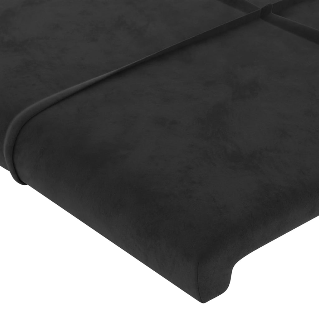 LED uzglavlje crno 160x5x78/88 cm baršunasto