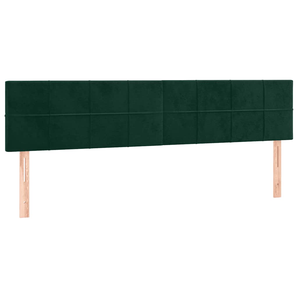 LED uzglavlje tamnozeleno 160x5x78/88 cm baršunasto