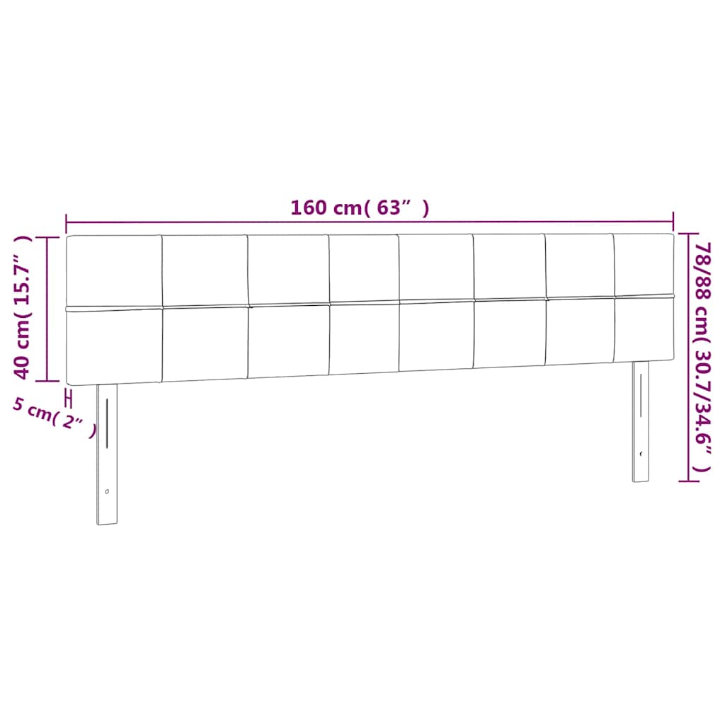 LED uzglavlje tamnozeleno 160x5x78/88 cm baršunasto