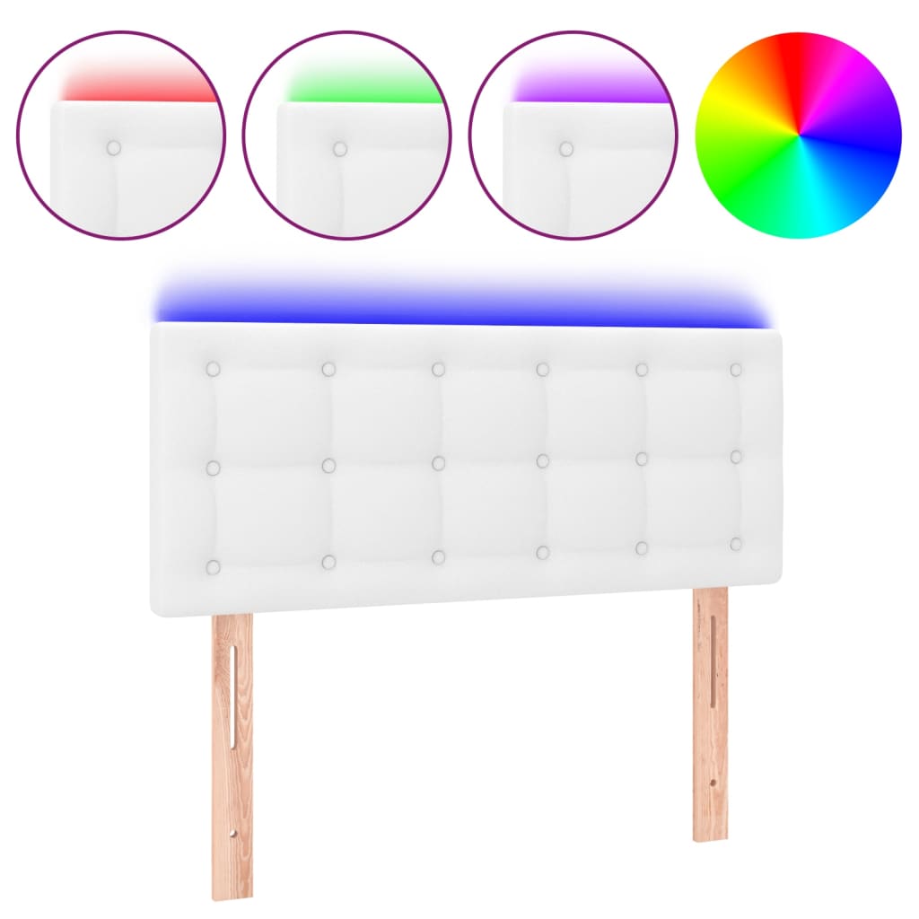 LED uzglavlje bijelo 80 x 5 x 78/88 cm od umjetne kože