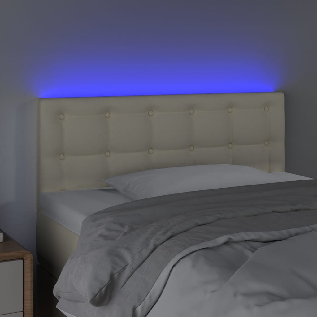 LED uzglavlje krem 80 x 5 x 78/88 cm od umjetne kože