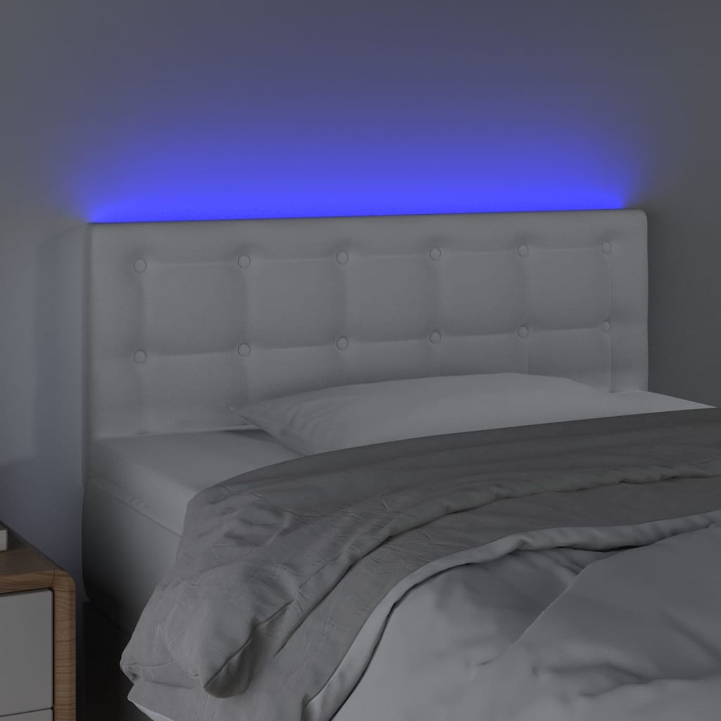 LED uzglavlje bijelo 90 x 5 x 78/88 cm od umjetne kože