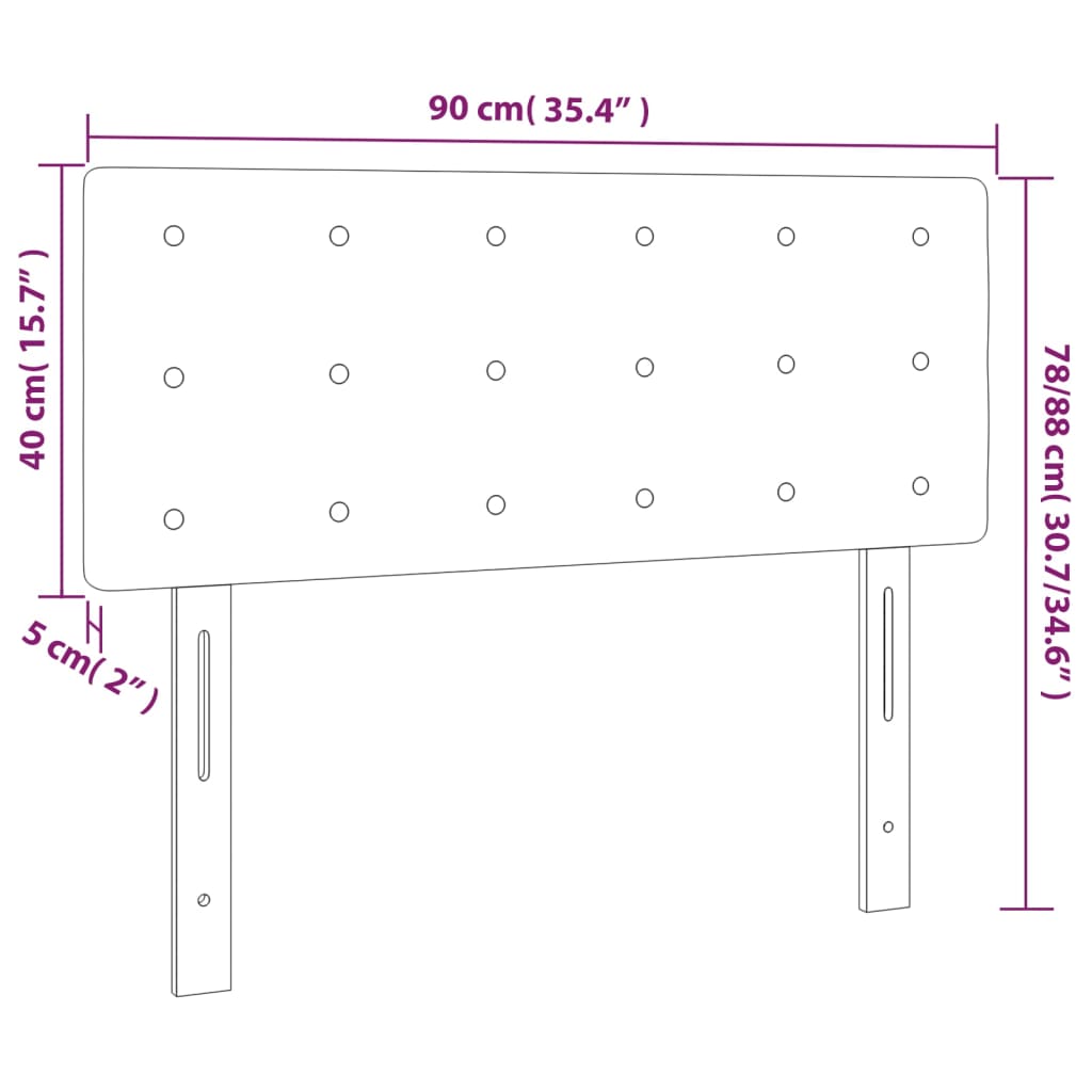 LED uzglavlje boja cappuccina 90 x 5 x 78/88 cm od umjetne kože
