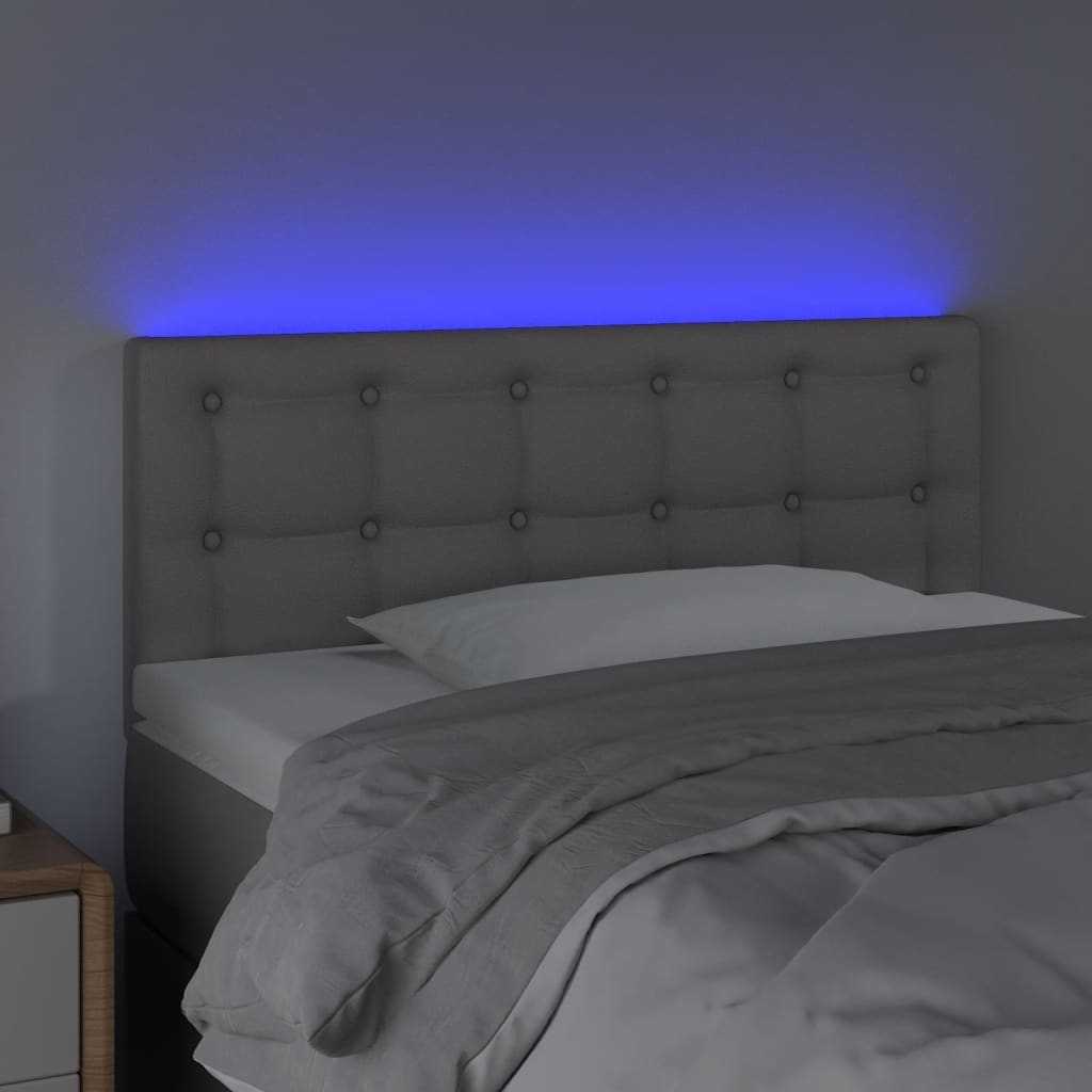 LED uzglavlje sivo 100 x 5 x 78/88 cm od umjetne kože