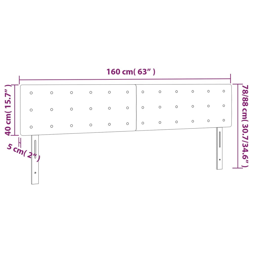 LED uzglavlje crno 160 x 5 x 78/88 cm od umjetne kože