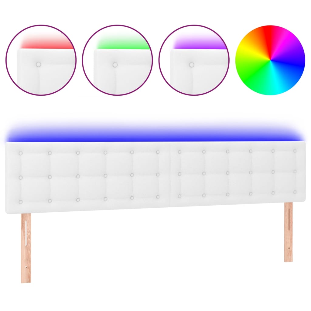 LED uzglavlje bijelo 160 x 5 x 78/88 cm od umjetne kože