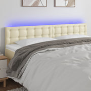 LED uzglavlje krem 160 x 5 x 78/88 cm od umjetne kože