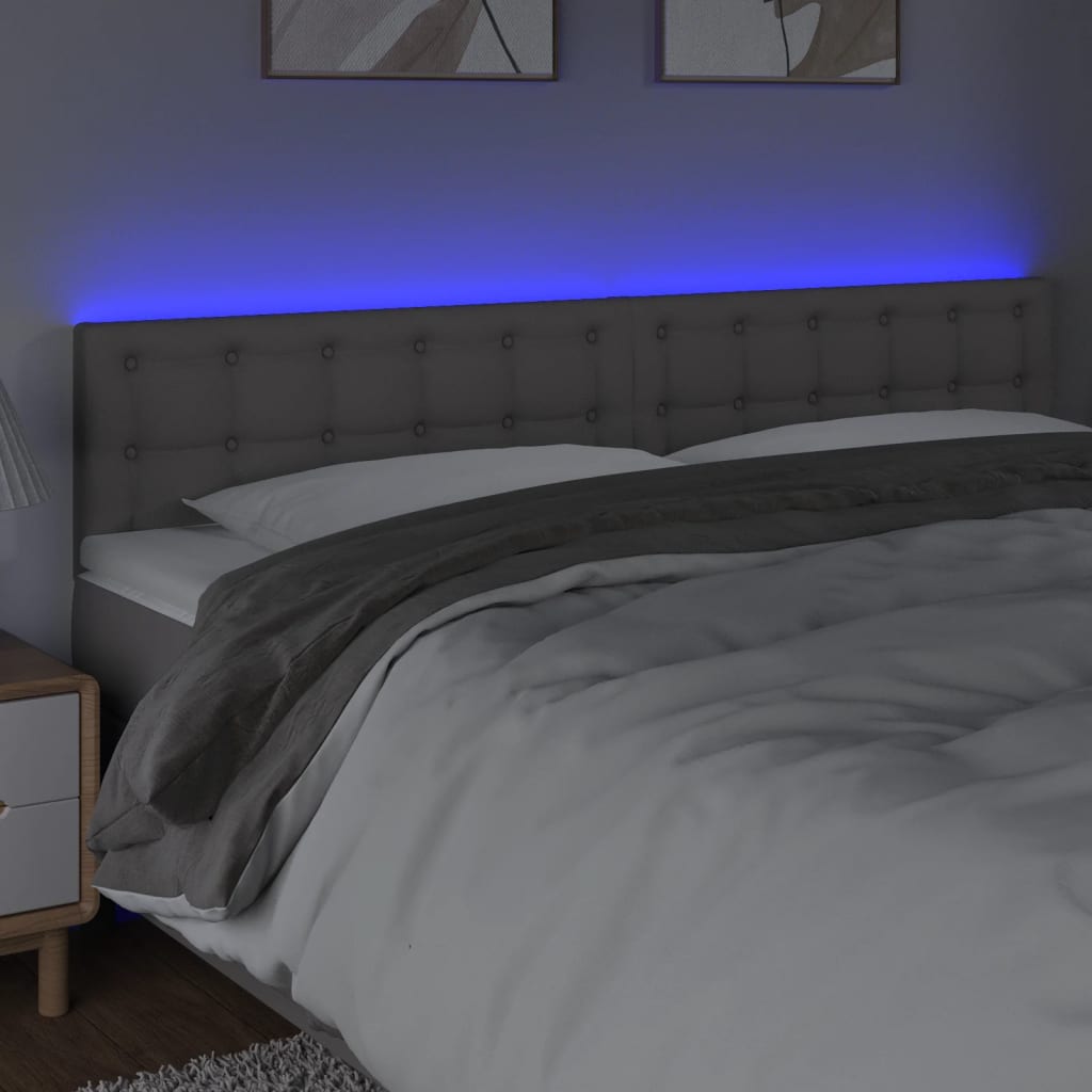 LED uzglavlje sivo 160 x 5 x 78/88 cm od umjetne kože