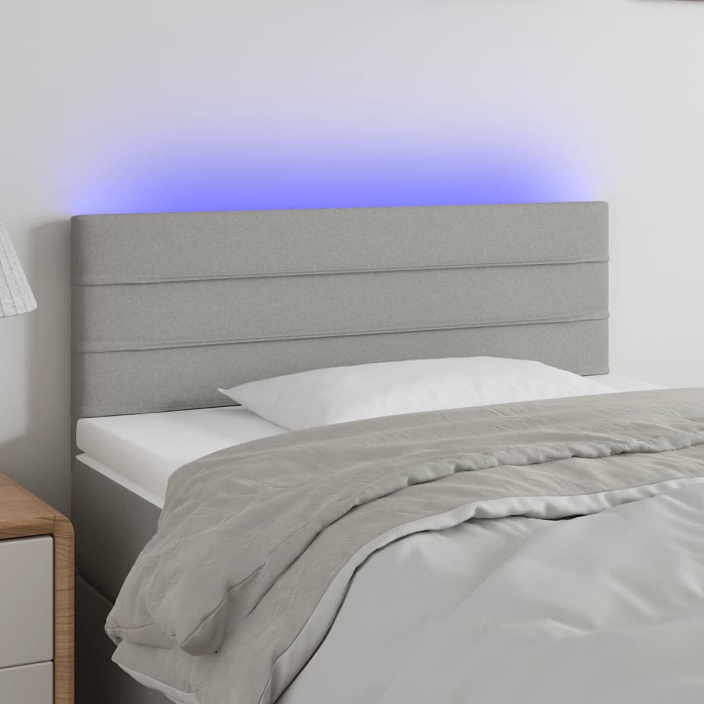 LED uzglavlje svjetlosivo 80 x 5 x 78/88 cm od tkanine