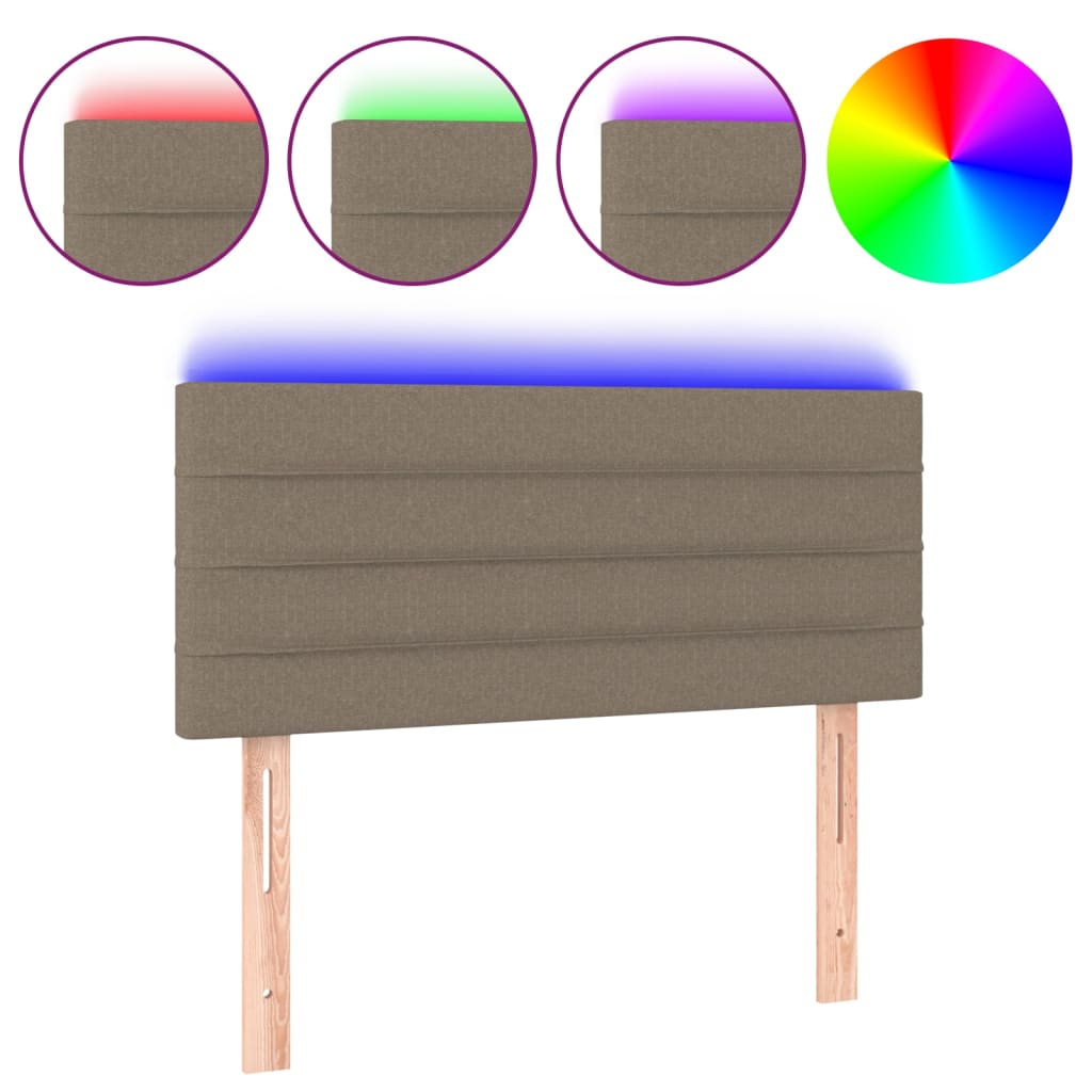LED uzglavlje smeđesivo 80 x 5 x 78/88 cm od tkanine