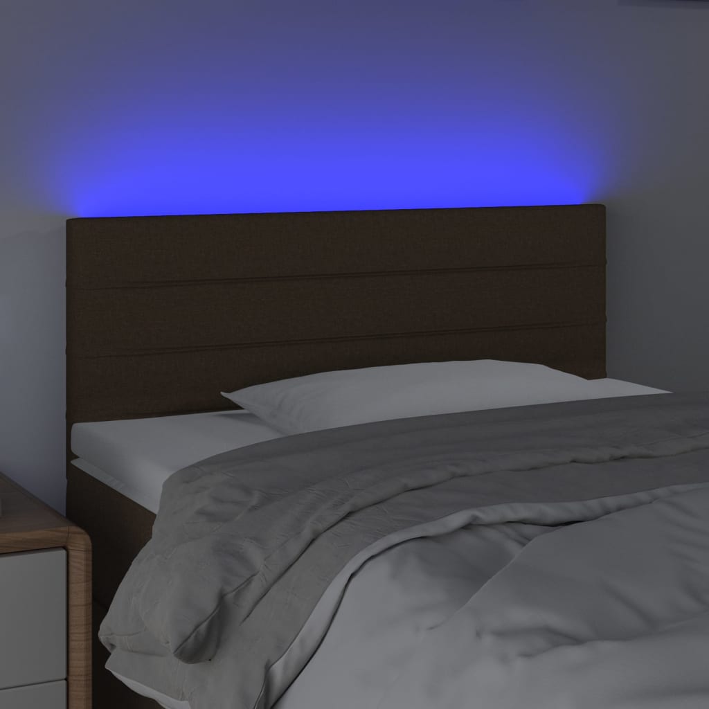 LED uzglavlje tamnosmeđe 90x5x78/88 cm od tkanine