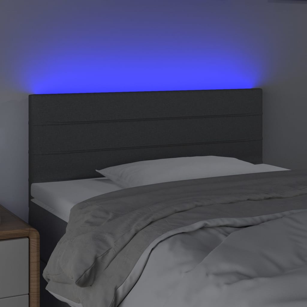 LED uzglavlje tamnosivo 100x5x78/88 cm od tkanine