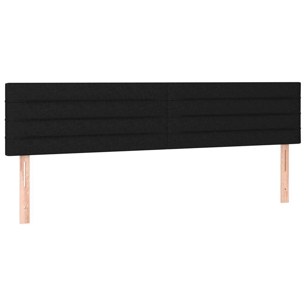 LED uzglavlje crno 200x5x78/88 cm od tkanine