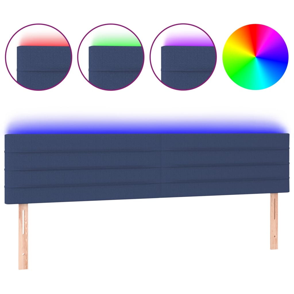 LED uzglavlje plavo 200x5x78/88 cm od tkanine