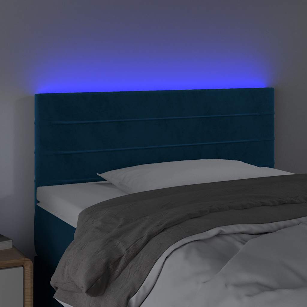 LED uzglavlje tamnoplavo 80 x 5 x 78/88 cm baršunasto