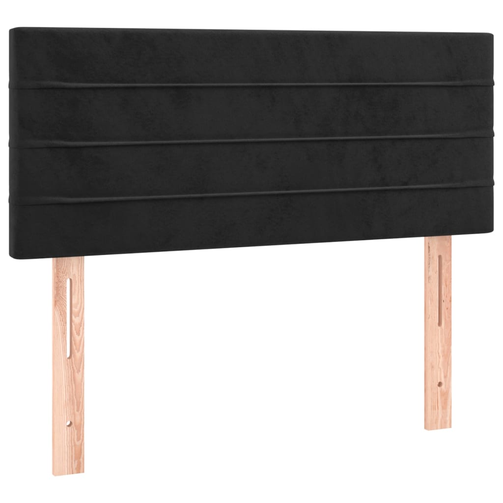 LED uzglavlje crno 100x5x78/88 cm baršunasto