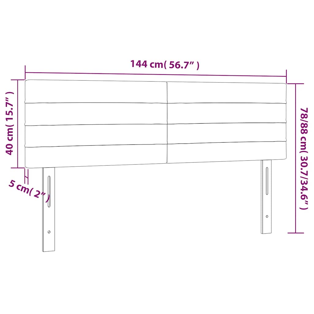 LED uzglavlje tamnozeleno 144x5x78/88 cm baršunasto