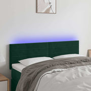 LED uzglavlje tamnozeleno 144x5x78/88 cm baršunasto