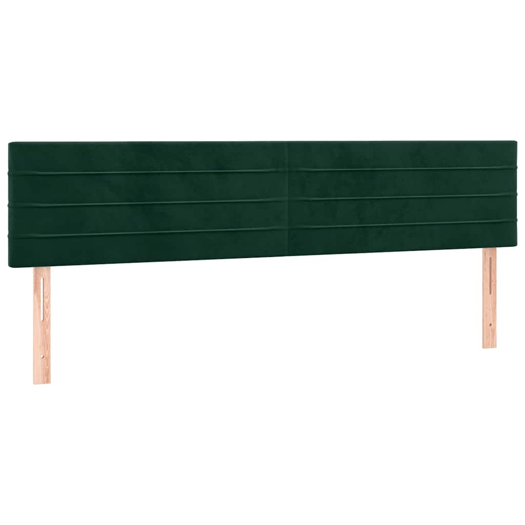 LED uzglavlje tamnozeleno 160x5x78/88 cm baršunasto