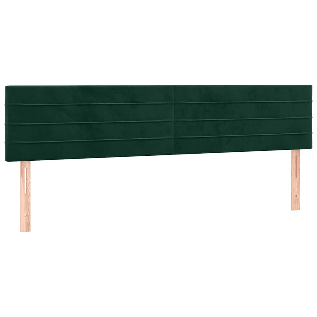 LED uzglavlje tamnozeleno 200x5x78/88 cm baršunasto