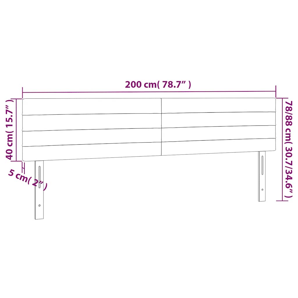 LED uzglavlje tamnozeleno 200x5x78/88 cm baršunasto