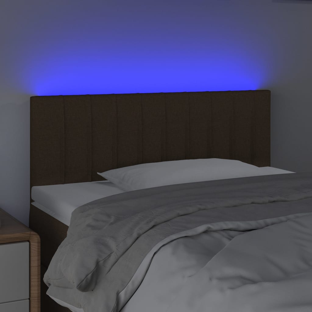 LED uzglavlje tamnosmeđe 80 x 5 x 78/88 cm od tkanine