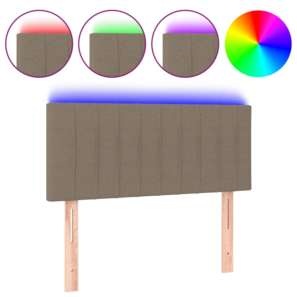 LED uzglavlje smeđesivo 80 x 5 x 78/88 cm od tkanine