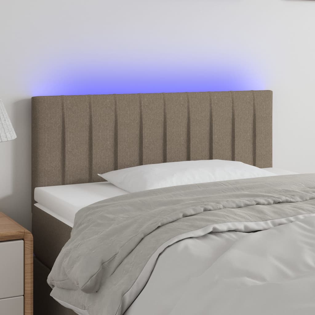 LED uzglavlje smeđesivo 80 x 5 x 78/88 cm od tkanine