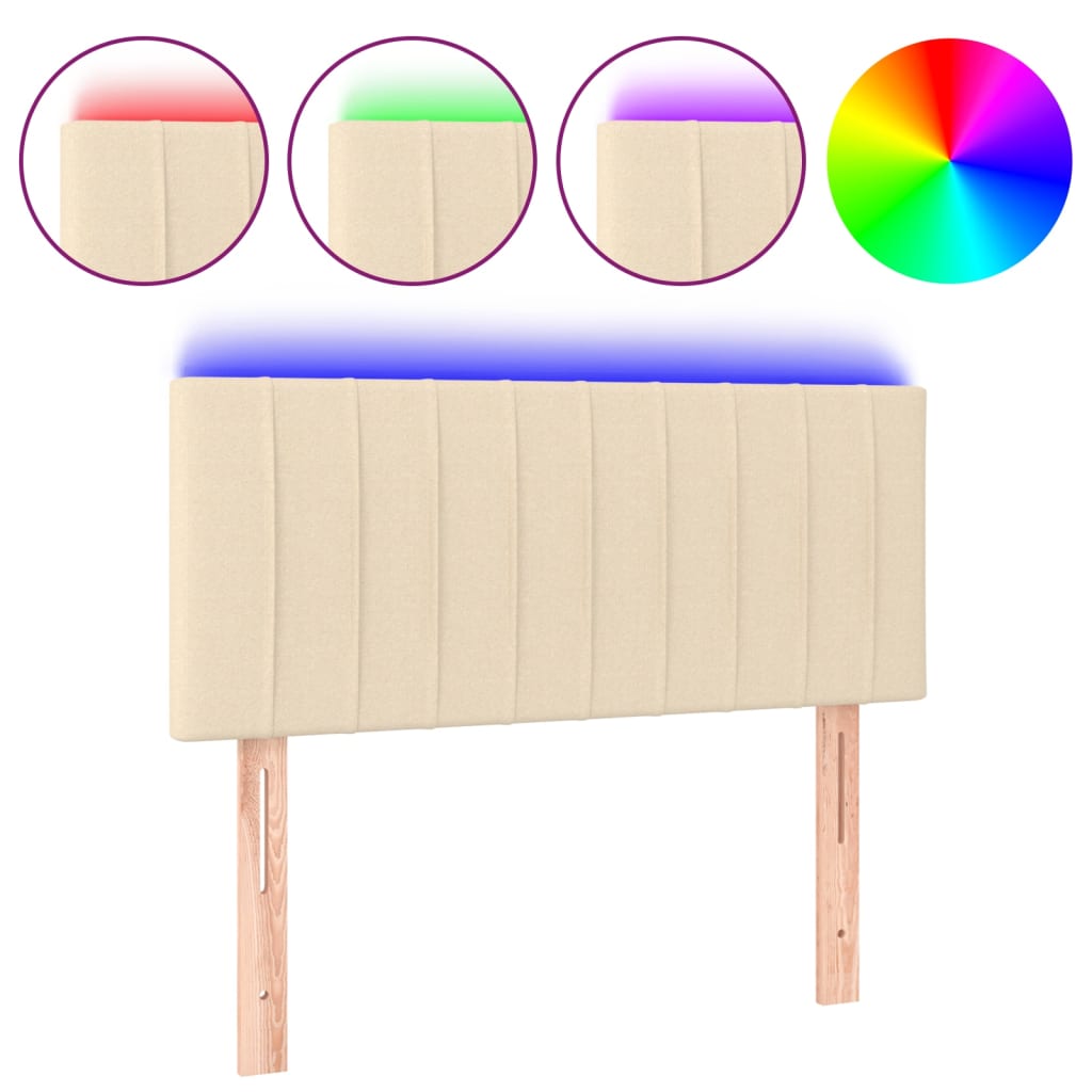 LED uzglavlje krem 80 x 5 x 78/88 cm od tkanine