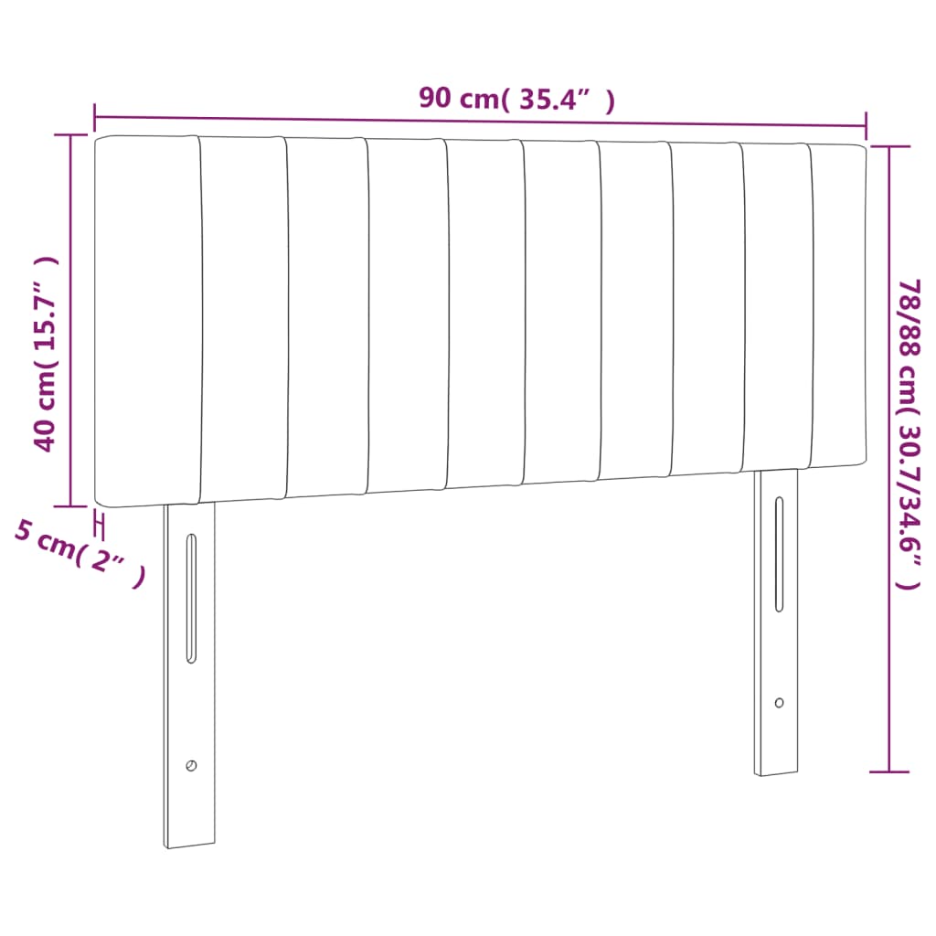 LED uzglavlje crno 90x5x78/88 cm od tkanine