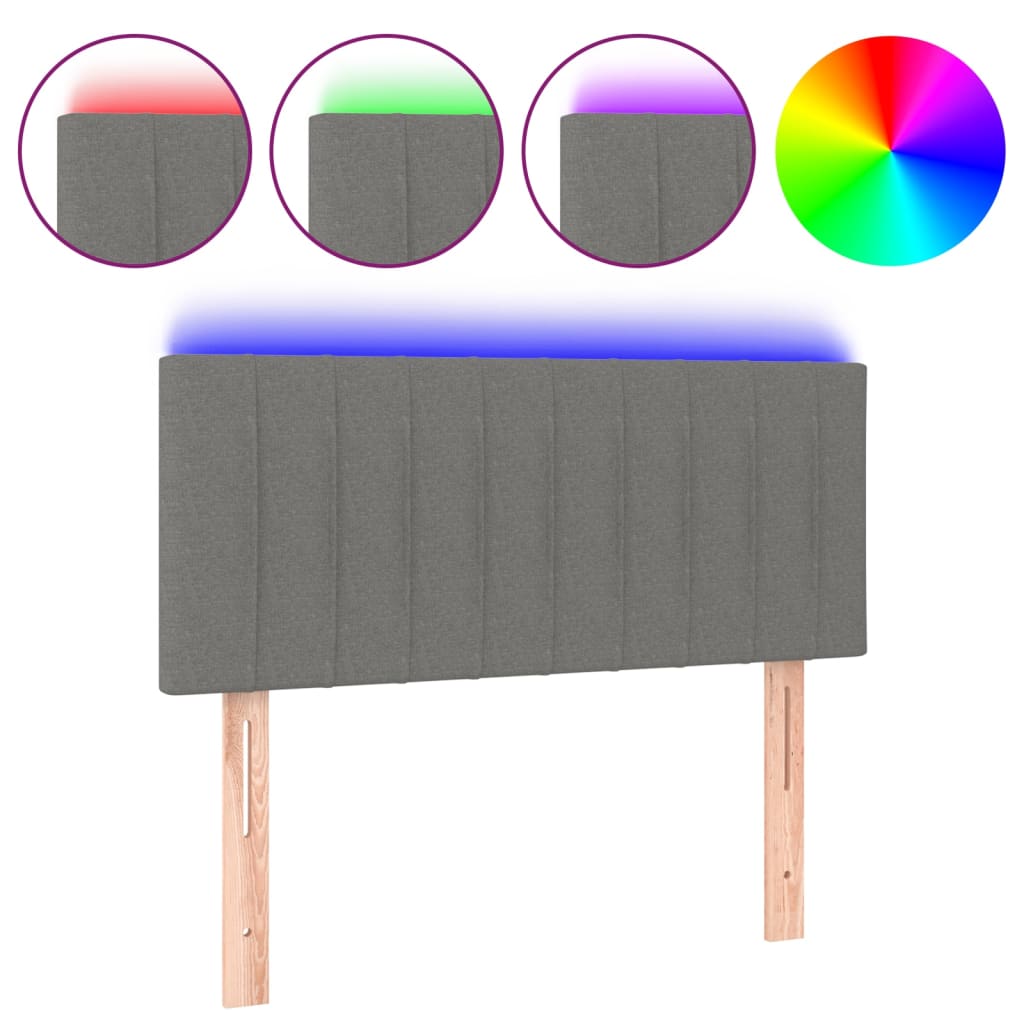 LED uzglavlje tamnosivo 100x5x78/88 cm od tkanine